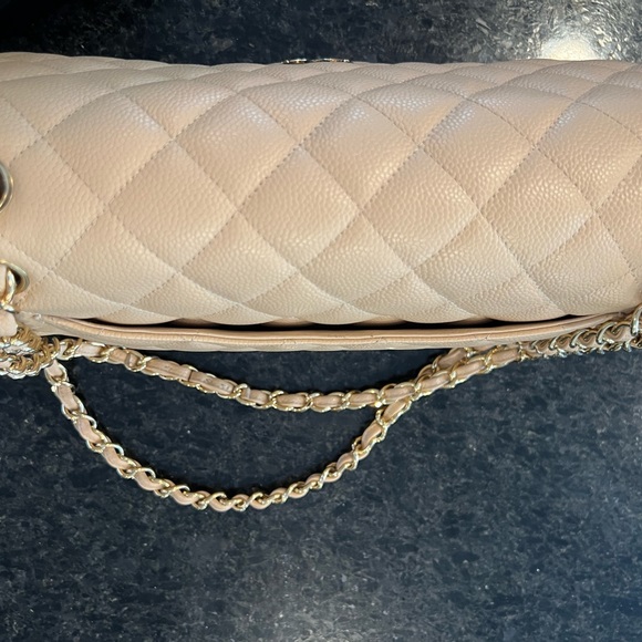✔️AUTHENTIC CHANEL✔️Caviar Quilted Jumbo Double Flap Beige PRISTINE CONDITION💯 - Picture 7 of 16